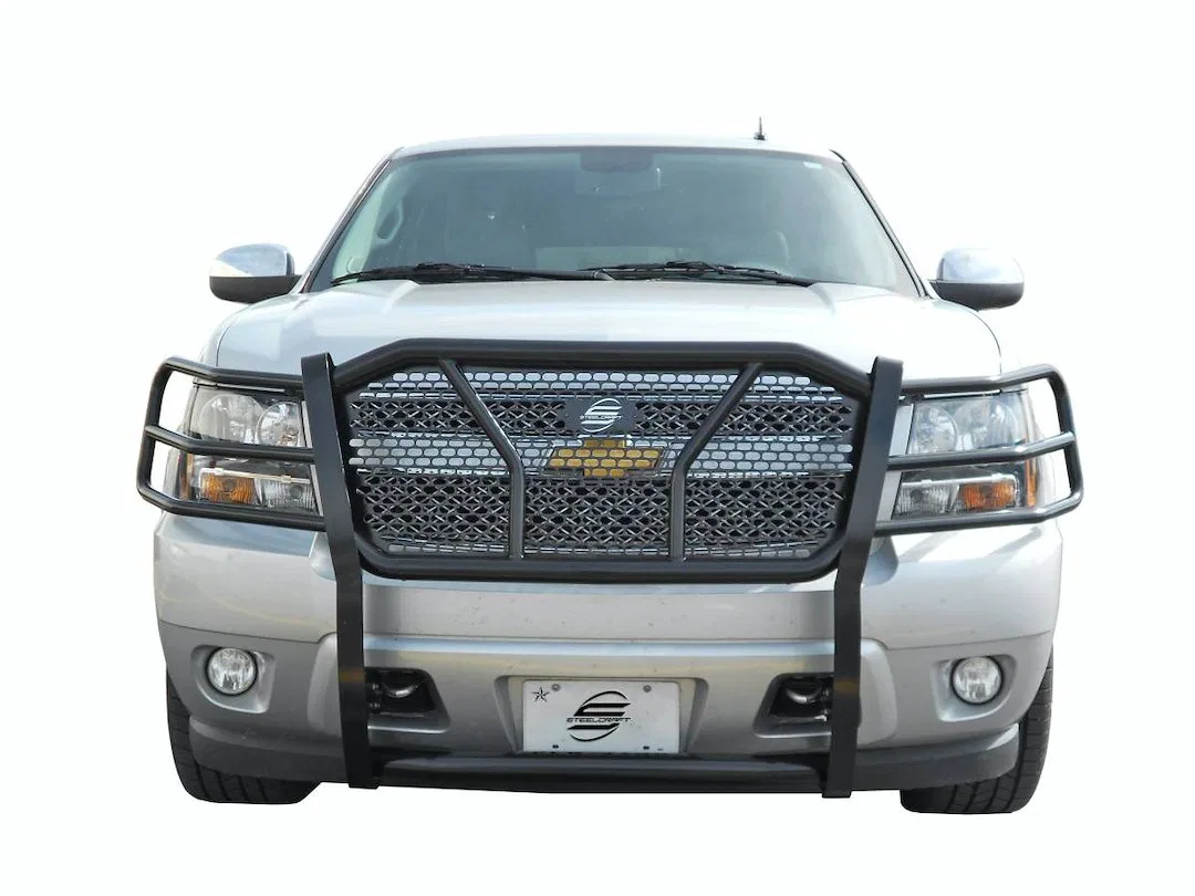 50-0290 – STEELCRAFT Grille Guard, 1-Piece Black Steel With Brush Guard Without Skid Plate Without Step Plate With Pu...